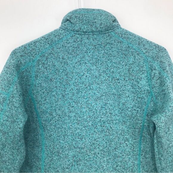 Patagonia Mint Green Gray Mottled Quarter Zip Knit Fleece Pullover - Picture 9 of 14